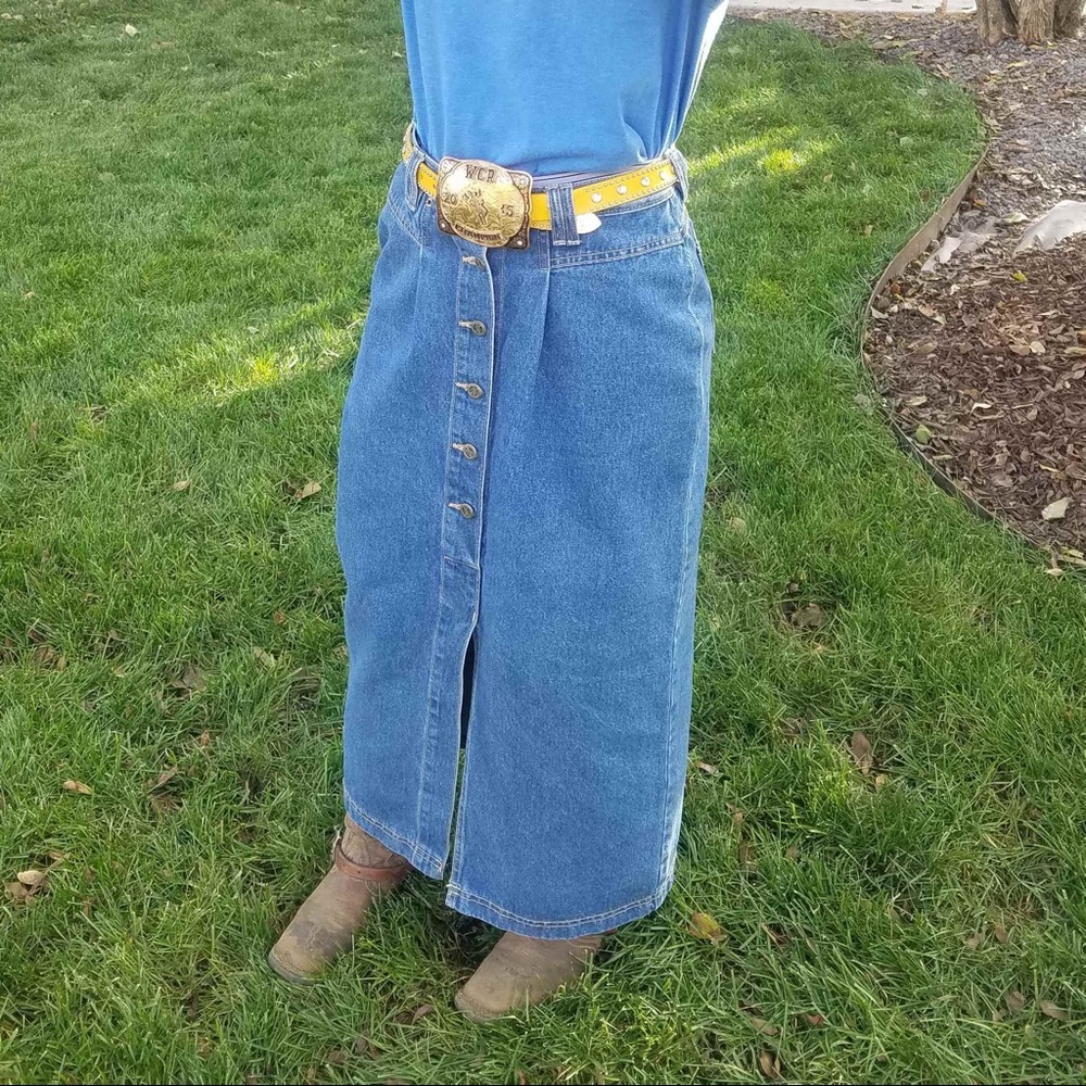 Vintage No Excuses Pencil Jean Skirt